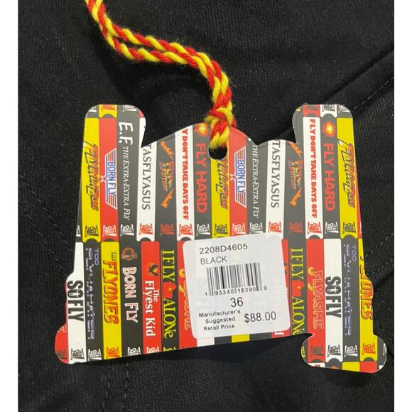 NWT Born Fly Jeans Mens Size 36 Distressed Embroidered Black Patchwork Denim - Picture 5 of 10